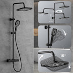 Thermostatic Shower Mixer Set Stainless Steel Bar
