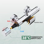 Thermostatic Shower Mixer Set Stainless Steel Chrome