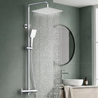 Thermostatic Shower Mixer Set Stainless Steel Chrome