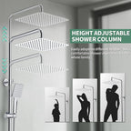 Thermostatic Shower Mixer Set Stainless Steel Chrome