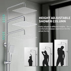 Thermostatic Shower Mixer Set Stainless Steel Chrome