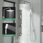 Thermostatic Shower Mixer Set Stainless Steel Chrome