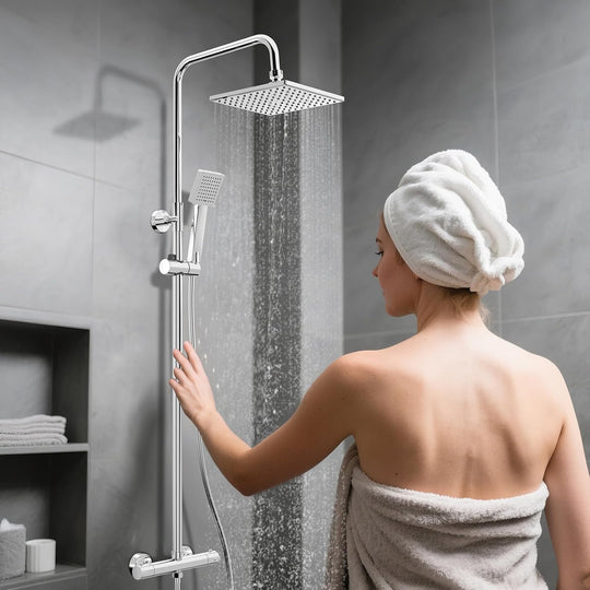 Thermostatic Shower Mixer Set Riser Rail Kit