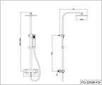 Thermostatic Shower Mixer Set System Adjustable Height