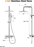 Thermostatic Shower Mixer Set with 12" Square Rainfall