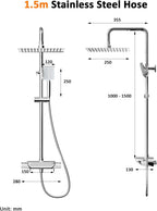 Thermostatic Shower Mixer Set with 12" Square Rainfall