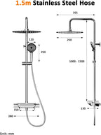 Thermostatic Shower Mixer Set with 12" Square Rainfall