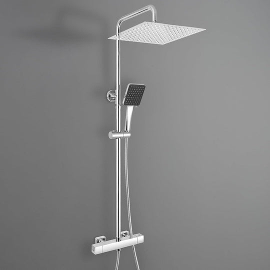 Thermostatic Shower Mixer Set with 12" Square Rainfall
