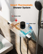 Thermostatic Shower Mixer Set with 12" Square Rainfall