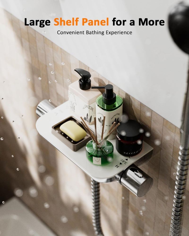 Thermostatic Shower Mixer Set with 12" Square Rainfall