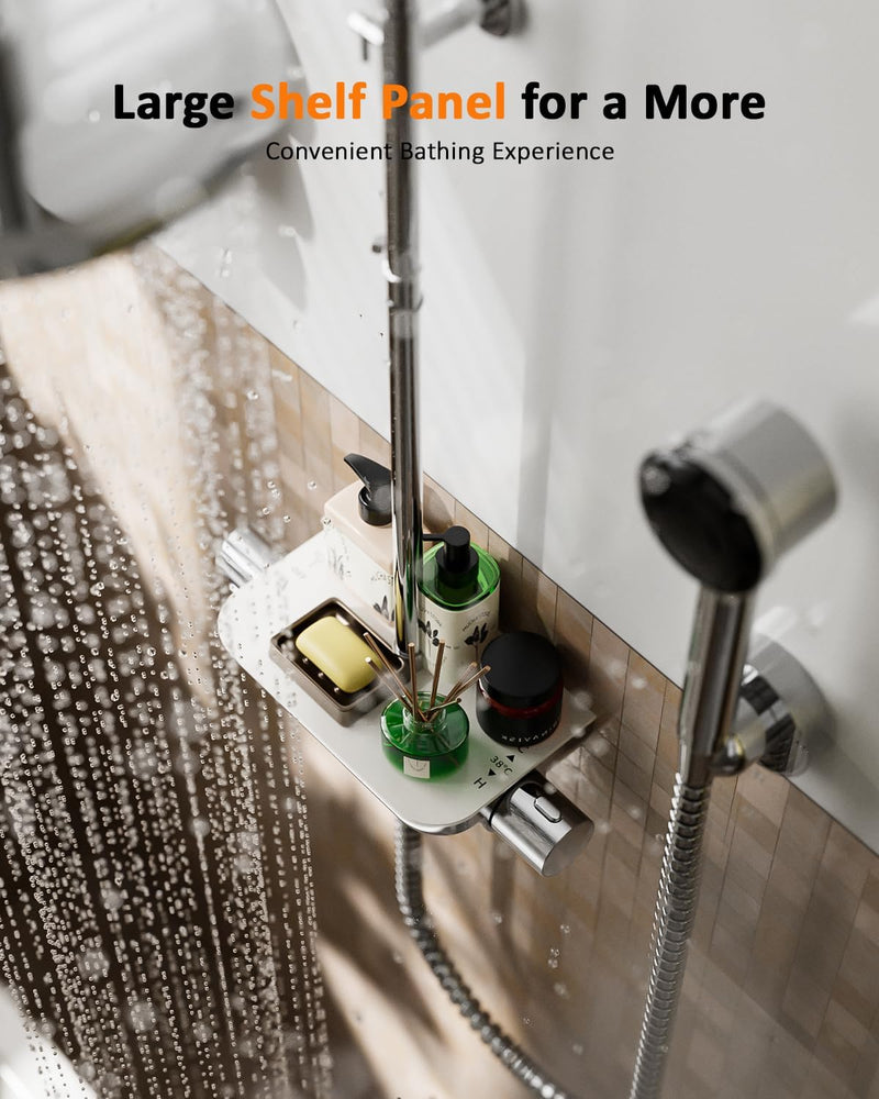 Thermostatic Shower Mixer Set with 12" Square Rainfall