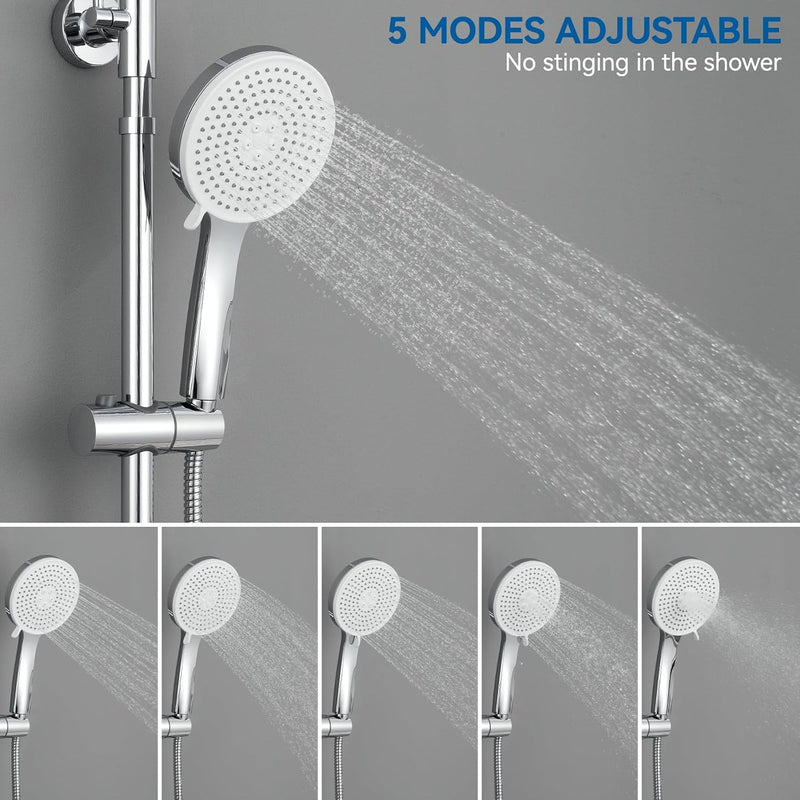 Thermostatic Shower Mixer Set with 12" Square Rainfall