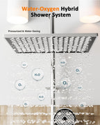Thermostatic Shower Mixer Set with 12" Square Rainfall