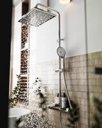 Thermostatic Shower Mixer Set with 12" Square Rainfall