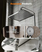 Thermostatic Shower Mixer Set with 12" Square Rainfall