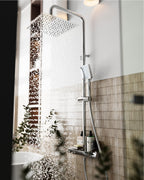 Thermostatic Shower Mixer Set with 12" Square Rainfall