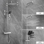 Thermostatic Shower Mixer Set with 12" Square Rainfall