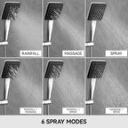 Thermostatic Shower Mixer Set with 12" Square Rainfall