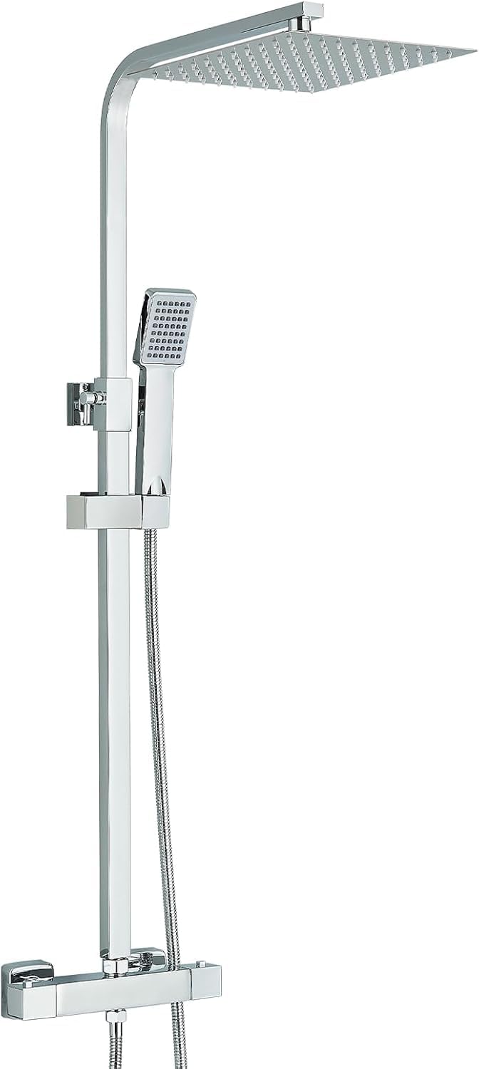 Thermostatic Shower Mixer Set with 9" Square Rainfall