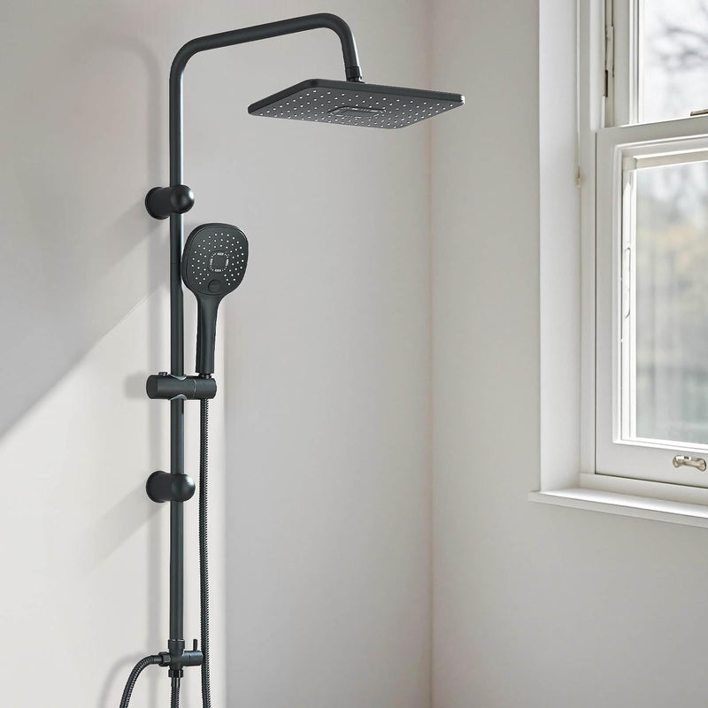 Thermostatic Shower Mixer Set with 9" Square Rainfall