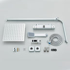 Thermostatic Shower Mixer Set with 9" Square Rainfall