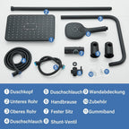 Thermostatic Shower Mixer Set with 9" Square Rainfall
