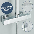 Thermostatic Shower Mixer Set with 9" Square Rainfall