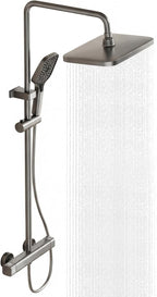 Thermostatic Shower Mixer Set with Adjustable Riser Rail