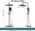 Thermostatic Shower Mixer Set with Adjustable Riser Rail