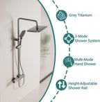Thermostatic Shower Mixer Set with Adjustable Riser Rail
