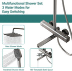 Thermostatic Shower Mixer Set with Adjustable Riser Rail