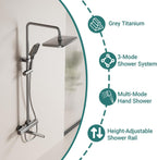 Thermostatic Shower Mixer Set with Adjustable Riser Rail