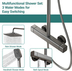Thermostatic Shower Mixer Set with Adjustable Riser Rail