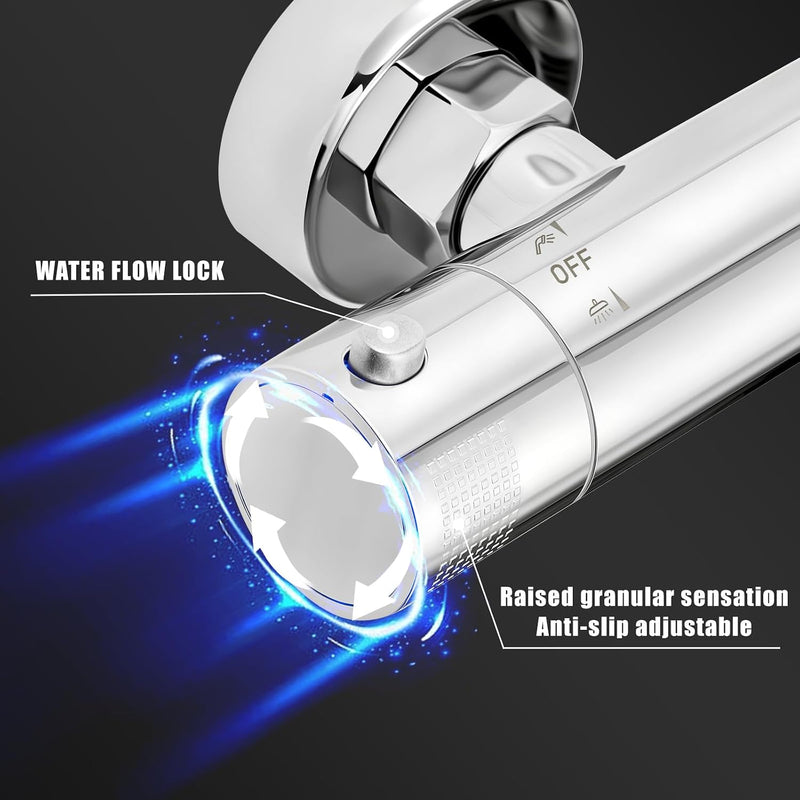 Thermostatic Shower Mixer Set with Rainfall Head