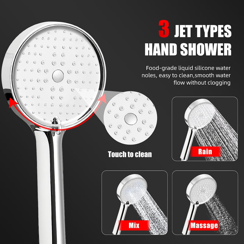 Thermostatic Shower Mixer Set with Rainfall Head