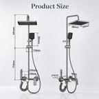 Thermostatic Shower Mixer Set with Rainfall Overhead 4-Function