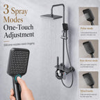 Thermostatic Shower Mixer Set with Rainfall Overhead 4-Function