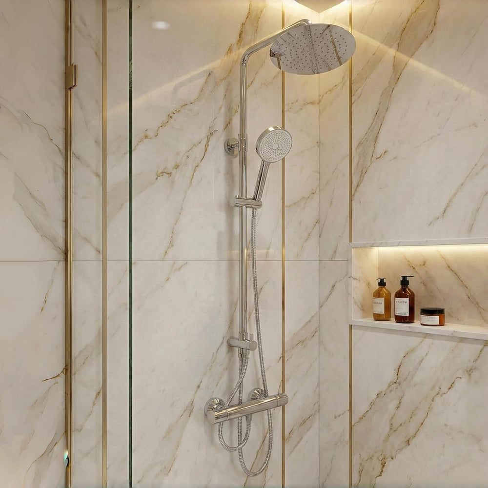 Thermostatic Shower Mixer Set with Solid Brass Valve