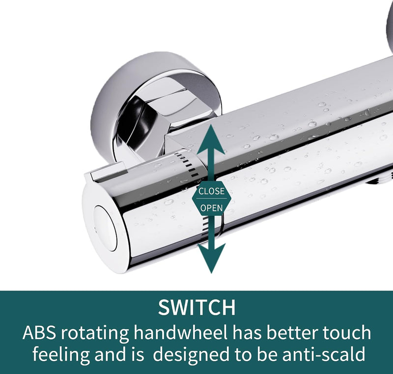 Thermostatic Shower Mixer Wall Mounted Bar Tap