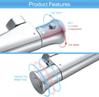 Thermostatic Shower Mixer with Adjustable Riser Kit Wall