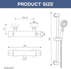 Thermostatic Shower Mixer with Adjustable Riser Kit Wall
