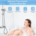 Thermostatic Shower Mixer with Adjustable Riser Kit Wall