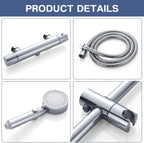 Thermostatic Shower Mixer with Adjustable Riser Kit Wall