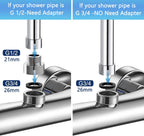 Thermostatic Shower Mixer with Adjustable Riser Kit Wall