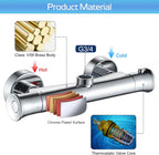 Thermostatic Shower Mixer with Adjustable Riser Kit Wall