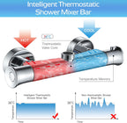 Thermostatic Shower Mixer with Adjustable Riser Kit Wall