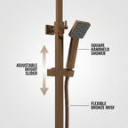 Thermostatic Shower System Mixer Set with Overhead Rain