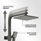 Thermostatic Shower System Mixer Set with Overhead Rain