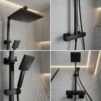 Thermostatic Shower System Mixer Set with Overhead Rain