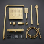Thermostatic Shower System Mixer Set with Overhead Rain